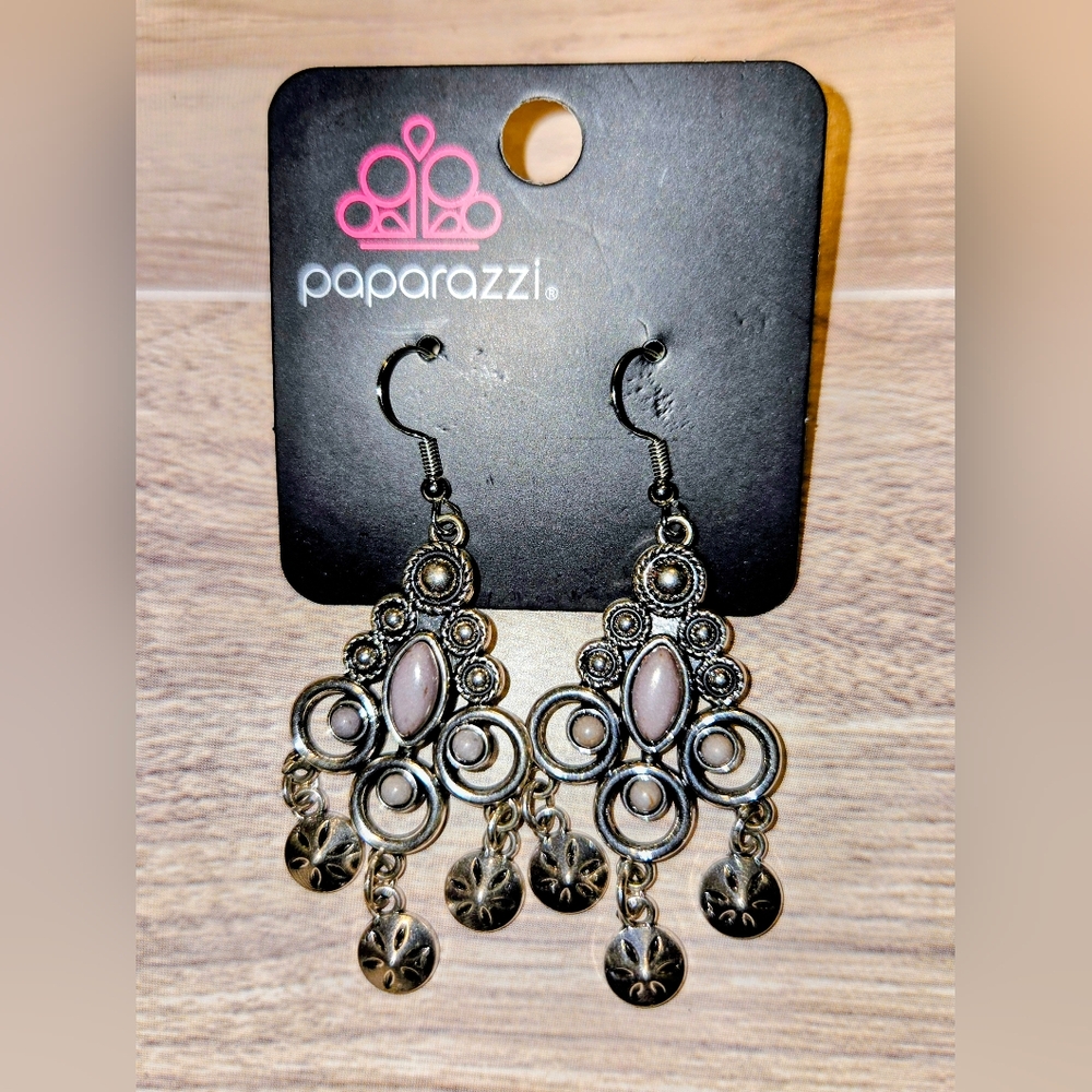 Paparazzi Intricate Silver Dangle Earrings